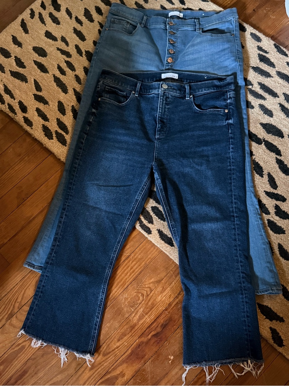 LOFT Mid Wash Blue & Dark Blue Ankle Crop Jeans-2 BUNDLE!